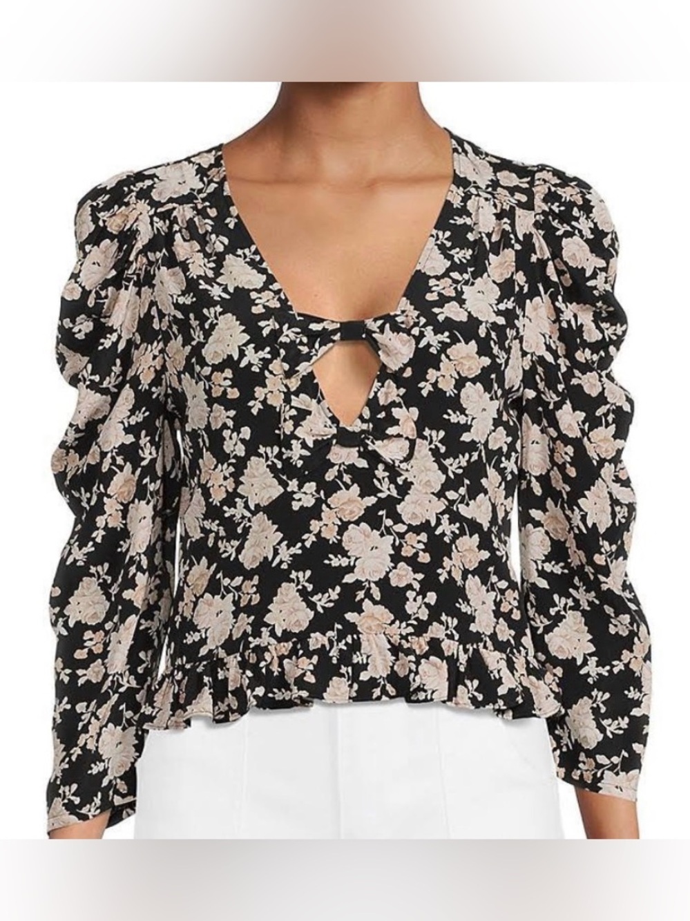 New NWT LOVESHACKFANCY Louis floral silk blouse size 10
